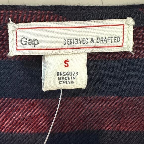GAP | Burgundy Navy Stripe TShirt Dress Drawstring Waist Cotton NWT | Size Small - Picture 4 of 7